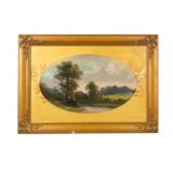 Antique Pastel Landscape Victorian Style Frame Antique Pastel Landscape Victorian Style Frame