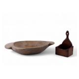 19th C Dough Bowl and Salt Box 19th C Dough Bowl and Salt Box