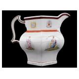 19th C Odd Fellows Staffordshire Pitcher 19th C Odd Fellows Staffordshire Pitcher