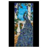 Peacock Stained Glass Window Panel Peacock Stained Glass Window Panel