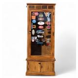 Wood Gun Cabinet w/ Gun-Related Stickers Wood Gun Cabinet w/ Gun-Related Stickers