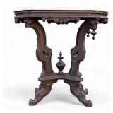 Ornate Victorian Marble Turtle Top Parlor Table Ornate Victorian Marble Turtle Top Parlor Table