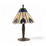 Vintage Stained Glass Shade w/ Lily Pad Lamp Vintage Stained Glass Shade w/ Lily Pad Lamp