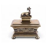 Victorian Bronze Deer Figural Inkwell Victorian Bronze Deer Figural Inkwell