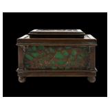 Arts & Crafts Period Inkwell, Green Glass Arts & Crafts Period Inkwell, Green Glass