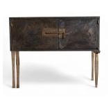 Gary Magakis Bronze, Steel & Gold Leaf Console Gary Magakis Bronze, Steel & Gold Leaf Console