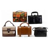 Lacquered Floral Purse & Leather Purses Lacquered Floral Purse & Leather Purses