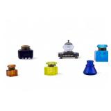 Cobalt, Uranium, and Colored Glass Inkwells Cobalt, Uranium, and Colored Glass Inkwells