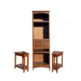Whalen Shelving Unit & Pair of  Wedge Side Tables Whalen Shelving Unit & Pair of  Wedge Side Tables