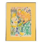 Ltd Ed Signed Silkscreen of Girls in Flowers Ltd Ed Signed Silkscreen of Girls in Flowers