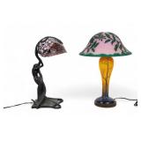 Cameo Glass Lamp & Shade + Mermaid Lamp Cameo Glass Lamp & Shade + Mermaid Lamp