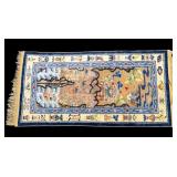 Chinese Imperial Silk Rug w/ Metal Work Chinese Imperial Silk Rug w/ Metal Work