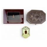Vintage Jewelry, Cricket, & Tissue Boxes (3 Total) Vintage Jewelry, Cricket, & Tissue Boxes (3 Total)