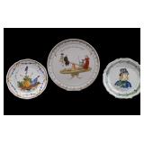 20th C Patriotic Faience Plates (3) 20th C Patriotic Faience Plates (3)