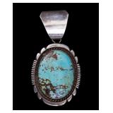 Lee Bennett Sterling Native Am. Pendant Turquoise Lee Bennett Sterling Native Am. Pendant Turquoise