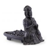 Ming Dynasty Bronze Confucius Figure w/ Brazier Ming Dynasty Bronze Confucius Figure w/ Brazier