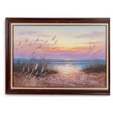 Sunset Seascape Oil on Canvas by Robertson Sunset Seascape Oil on Canvas by Robertson