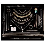 Gold Tone Pendant & Other Costume Necklaces