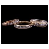 Two 14K Rings, One 14KP Ladies Band