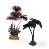 Metal Art Tree Statuettes (2)