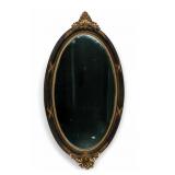 Antique Black Regency Oval Mirror