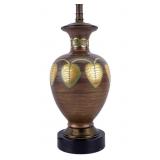 Metallic Painted Porcelain Lamp c. 1970s