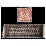 Pakistani Bochara Runner and Hand Woven Kilim Rug