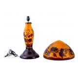 Acid Etched Glass Lamp After Galle