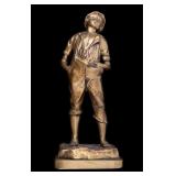 Bronzed Sculpture of a Whistling Boy