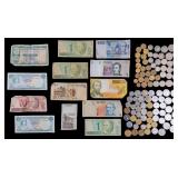 International Bank Notes & Coins (110+ Pieces)