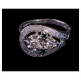 14K White Gold Ring w/ Diamond Accents
