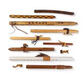 9 Wood Flutes w/ High Spirits, Native American