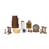 Antique Band Boxes (4), Spongeware, Spools
