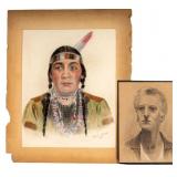E. Sturn (1941) Nat. Am. Portrait and Another