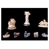 Carved Stone, Stoneware, and Plaster Figurines