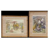 Willy Seiler (DE 1903-1985) Hand Painted Etchings