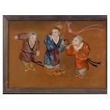 Late Qing Reverse Painted Scene on Glass (Framed)