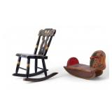 Vintage "Scottie" Rocking Horse & Chair