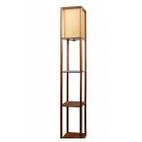 Floor Lamp with Paper Shade and Shelving