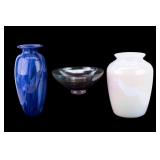 Hand Blown Glass Vases and Bowl