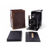 Antique Voigtlander Camera, Case, & Film Backs