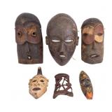 African Congo Carved Ritual Masks + Makonde
