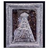 Virgin of Montserrat Silver Veneration Plaque