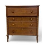 Late 19th C Sheraton Walnut Chest of Drawers