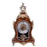 DeART Italy Marquetry Fruitwood & Gilt Brass Clock