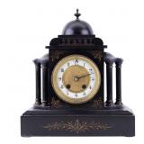 Antique Victorian Black Marble Mantel Clock