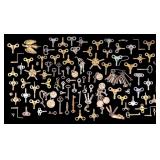 Vintage Brass Clock & Skeleton Keys (100+)