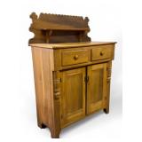 Antique English Pine Buffet Hutch / Jelly Cupboard