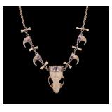 Sterling Necklace with Animal Bones
