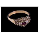 14K Gold Diamond Ruby Ring